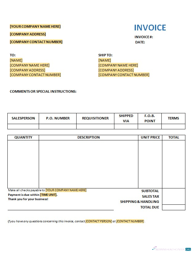 Download Free Purchase Invoice Template Photoshop template